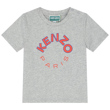 Younger Boys Grey Logo T-Shirt